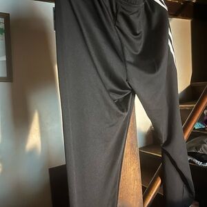 adidas Black Men's Joggers with White Stripes